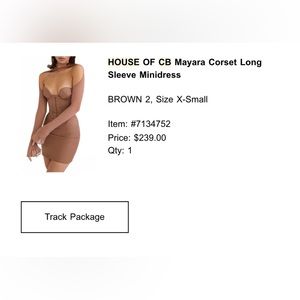 House of cb Mayara corset long sleeve minidress